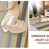 Ultra Soft Area Rug, Non Slip, Stain Resistant, Washable Area Rugs for Living Room, Bedroom, Elegant Striped Contemporary Aesthetic(Gold)