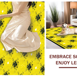 Ultra Soft Area Rug, Non Slip, Stain Resistant, Washable Area Rugs for Living Room, Bedroom, Charming Hexagon Floral Aesthetic(Yellow)