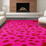 Ultra Soft Area Rug, Non Slip, Stain Resistant, Washable Area Rugs for Living Room, Bedroom, Joyful Pink Safari Inspired Style(Pink)