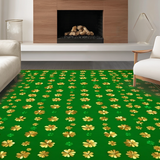 Ultra Soft Area Rug, Non Slip, Stain Resistant, Washable Area Rugs for Living Room, Bedroom, Rustic Four-Leaf Clover Motif(Green)
