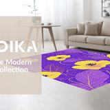 Ultra Soft Area Rug, Non Slip, Stain Resistant, Washable Area Rugs for Living Room, Bedroom, Charming Purple Floral Accent(Purple)