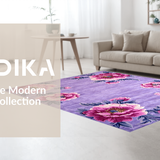Ultra Soft Area Rug, Non Slip, Stain Resistant, Washable Area Rugs for Living Room, Bedroom, Modern Elegant Circular Aesthetic(Purple)