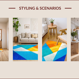 Ultra Soft Area Rug, Non Slip, Stain Resistant, Washable Area Rugs for Living Room, Bedroom, Modern Abstract Colorful Yoga Mat(Orange)