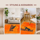 Ultra Soft Area Rug, Non Slip, Stain Resistant, Washable Area Rugs for Living Room, Bedroom, Lively Exotic Pattern Fusion(Orange)