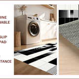 Ultra Soft Area Rug, Non Slip, Stain Resistant, Washable Area Rugs for Living Room, Bedroom, Chic Geometric Contrast Design(Black)