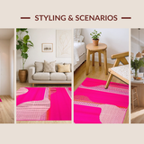 Ultra Soft Area Rug, Non Slip, Stain Resistant, Washable Area Rugs for Living Room, Bedroom, Wildlife Chic Animal Print(Pink)
