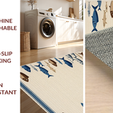 Vibrant Blue Marine Life Design(Beige)