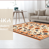 Ultra Soft Area Rug, Non Slip, Stain Resistant, Washable Area Rugs for Living Room, Bedroom, Vibrant Floral Bedroom High-Traffic Area Carpet(Ivory)