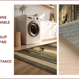 Ultra Soft Area Rug, Non Slip, Stain Resistant, Washable Area Rugs for Living Room, Bedroom, Earthy Tones with Fishing Motif(Brown)