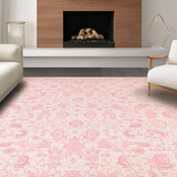Ultra Soft Area Rug, Non Slip, Stain Resistant, Washable Area Rugs for Living Room, Bedroom, Refined Classic Floral Arrangement(Pink)