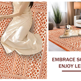 Ultra Soft Area Rug, Non Slip, Stain Resistant, Washable Area Rugs for Living Room, Bedroom, Artful Tiled Geometric Layout(Orange)