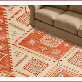Ultra Soft Area Rug, Non Slip, Stain Resistant, Washable Area Rugs for Living Room, Bedroom, Elegant Vintage Patterned Accent(Red)