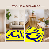 Ultra Soft Area Rug, Non Slip, Stain Resistant, Washable Area Rugs for Living Room, Bedroom, Cheerful Vintage Aesthetic Charm(Yellow)