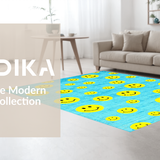 Ultra Soft Area Rug, Non Slip, Stain Resistant, Washable Area Rugs for Living Room, Bedroom, Vibrant Educational Whimsical Design(Blue)