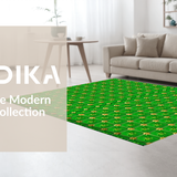 Vibrant Green Festive Patterned Mat(Green)