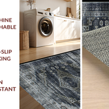 Ultra Soft Area Rug, Non Slip, Stain Resistant, Washable Area Rugs for Living Room, Bedroom, Chic Faded Diamond Arrangement(Gray)