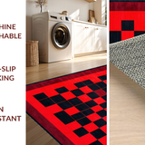 Ultra Soft Area Rug, Non Slip, Stain Resistant, Washable Area Rugs for Living Room, Bedroom, Dynamic Minimalist Patterned Surface(Red)