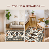 Ultra Soft Area Rug, Non Slip, Stain Resistant, Washable Area Rugs for Living Room, Bedroom, Tribal Earthy Color Fusion(Brown)