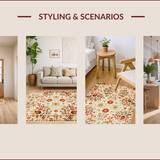 Ultra Soft Area Rug, Non Slip, Stain Resistant, Washable Area Rugs for Living Room, Bedroom, Distressed Light Brown Tribal Living Room Rug(Beige)