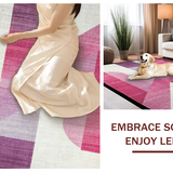 Ultra Soft Area Rug, Non Slip, Stain Resistant, Washable Area Rugs for Living Room, Bedroom, Twist Knot Carpet with Curved Bow Outline and Game Card Pattern(Purple)