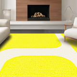 Ultra Soft Area Rug, Non Slip, Stain Resistant, Washable Area Rugs for Living Room, Bedroom, Contemporary Soft Shape Design(Yellow)