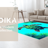 Fresh Tropical Vibes Floor Covering(Blue)