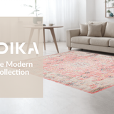 Ultra Soft Area Rug, Non Slip, Stain Resistant, Washable Area Rugs for Living Room, Bedroom, Artistic Abstract Floral Fusion(Pink)