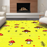 Ultra Soft Area Rug, Non Slip, Stain Resistant, Washable Area Rugs for Living Room, Bedroom, Whimsical Earthy Organic Touch(Yellow)