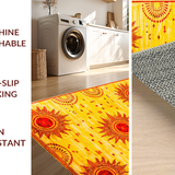 Ultra Soft Area Rug, Non Slip, Stain Resistant, Washable Area Rugs for Living Room, Bedroom, Dynamic Helios Burst Scheme(Yellow)