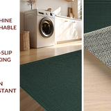 Ultra Soft Area Rug, Non Slip, Stain Resistant, Washable Area Rugs for Living Room, Bedroom, Serene Monochrome Gridded Style(Green)