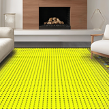 Ultra Soft Area Rug, Non Slip, Stain Resistant, Washable Area Rugs for Living Room, Bedroom, Eclectic Scalloped Edge Decor(Yellow)