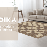 Ultra Soft Area Rug, Non Slip, Stain Resistant, Washable Area Rugs for Living Room, Bedroom, Modern Oversized Checkered Design(Beige)
