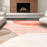 Ultra Soft Area Rug, Non Slip, Stain Resistant, Washable Area Rugs for Living Room, Bedroom, Elegant Minimalist Layered Visuals(Orange)