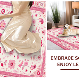 Ultra Soft Area Rug, Non Slip, Stain Resistant, Washable Area Rugs for Living Room, Bedroom, Charming Floral Playful Aesthetic(White)