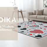 Ultra Soft Area Rug, Non Slip, Stain Resistant, Washable Area Rugs for Living Room, Bedroom, Sleek Minimalist Love Symbol Design(Red)