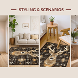 Ultra Soft Area Rug, Non Slip, Stain Resistant, Washable Area Rugs for Living Room, Bedroom, Cozy Natural Textured Aesthetic(Brown)