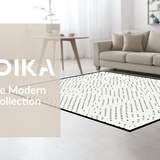Ultra Soft Area Rug, Non Slip, Stain Resistant, Washable Area Rugs for Living Room, Bedroom, Chic Monochrome Fun Texture(White)