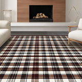 Ultra Soft Area Rug, Non Slip, Stain Resistant, Washable Area Rugs for Living Room, Bedroom, Stylish Earthy Toned Geometric Design(Brown)