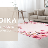 Ultra Soft Area Rug, Non Slip, Stain Resistant, Washable Area Rugs for Living Room, Bedroom, Stylish Bright Floral Medley(Beige)