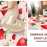 Ultra Soft Area Rug, Non Slip, Stain Resistant, Washable Area Rugs for Living Room, Bedroom, Charming Playful Fruit Motif(Red)