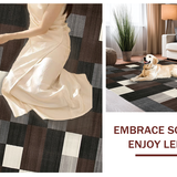 Ultra Soft Area Rug, Non Slip, Stain Resistant, Washable Area Rugs for Living Room, Bedroom, Creative Modern Patchwork Flair(Brown)