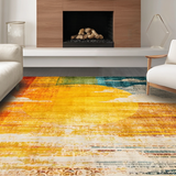 Ultra Soft Area Rug, Non Slip, Stain Resistant, Washable Area Rugs for Living Room, Bedroom, Lively Eclectic Geometric Arrangement(Orange)