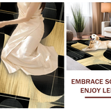 Ultra Soft Area Rug, Non Slip, Stain Resistant, Washable Area Rugs for Living Room, Bedroom, Chic Modernist Bold Artistic Motif(Gold)