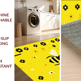 Ultra Soft Area Rug, Non Slip, Stain Resistant, Washable Area Rugs for Living Room, Bedroom, Vibrant Nature-Inspired Round Decor(Yellow)