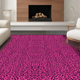 Ultra Soft Area Rug, Non Slip, Stain Resistant, Washable Area Rugs for Living Room, Bedroom, Chic Pink Leopard Geometric Fusion(Pink)