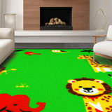 Ultra Soft Area Rug, Non Slip, Stain Resistant, Washable Area Rugs for Living Room, Bedroom, Playful Animal Alphabetic Pattern(Green)