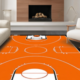 Ultra Soft Area Rug, Non Slip, Stain Resistant, Washable Area Rugs for Living Room, Bedroom, Lively Graphic Sports Circle(Orange)