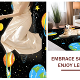 Ultra Soft Area Rug, Non Slip, Stain Resistant, Washable Area Rugs for Living Room, Bedroom, Celestial Whimsical Galaxy Scene(Orange)