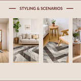 Ultra Soft Area Rug, Non Slip, Stain Resistant, Washable Area Rugs for Living Room, Bedroom, Elegant Earthy Toned Lattice Design(Gray)