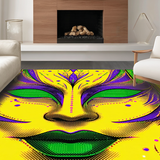 Ultra Soft Area Rug, Non Slip, Stain Resistant, Washable Area Rugs for Living Room, Bedroom, Elegant Purple and Green Fusion(Yellow)